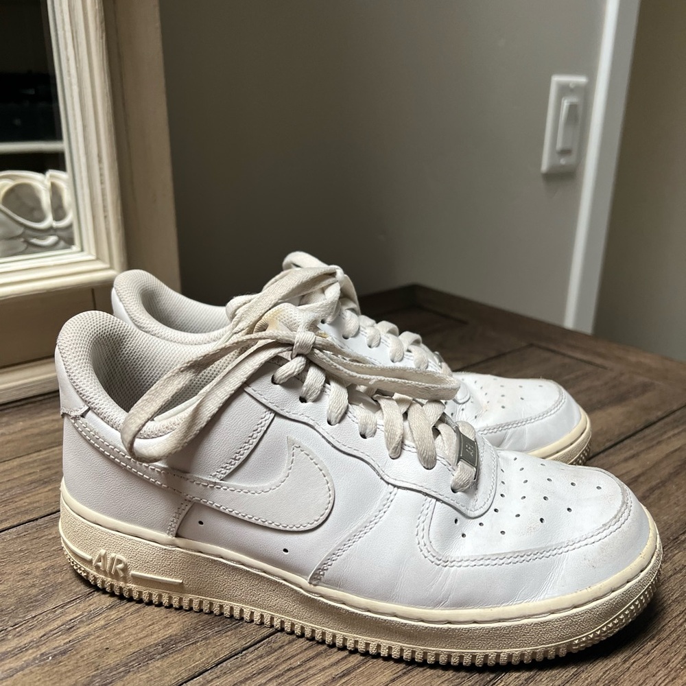 Nike Air Force White and Cream Sneakers